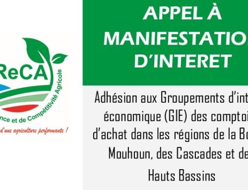Appels à manifestation d’intérêt pour adhérer aux Groupements d’intérêt économique (GIE) de comptoirs d’achat dans les régions des Cascades, des Hauts Bassins et de la Boucle du Mouhoun